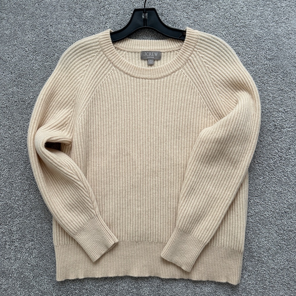 J. Crew Ribbed Cashmere Oversized Crewneck Sweater